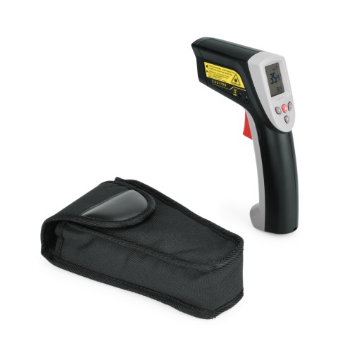 Infrarot Thermometer. Kunststoff. Temperaturmessbereich -32 °C ~ 535 °C, im Etui, mit