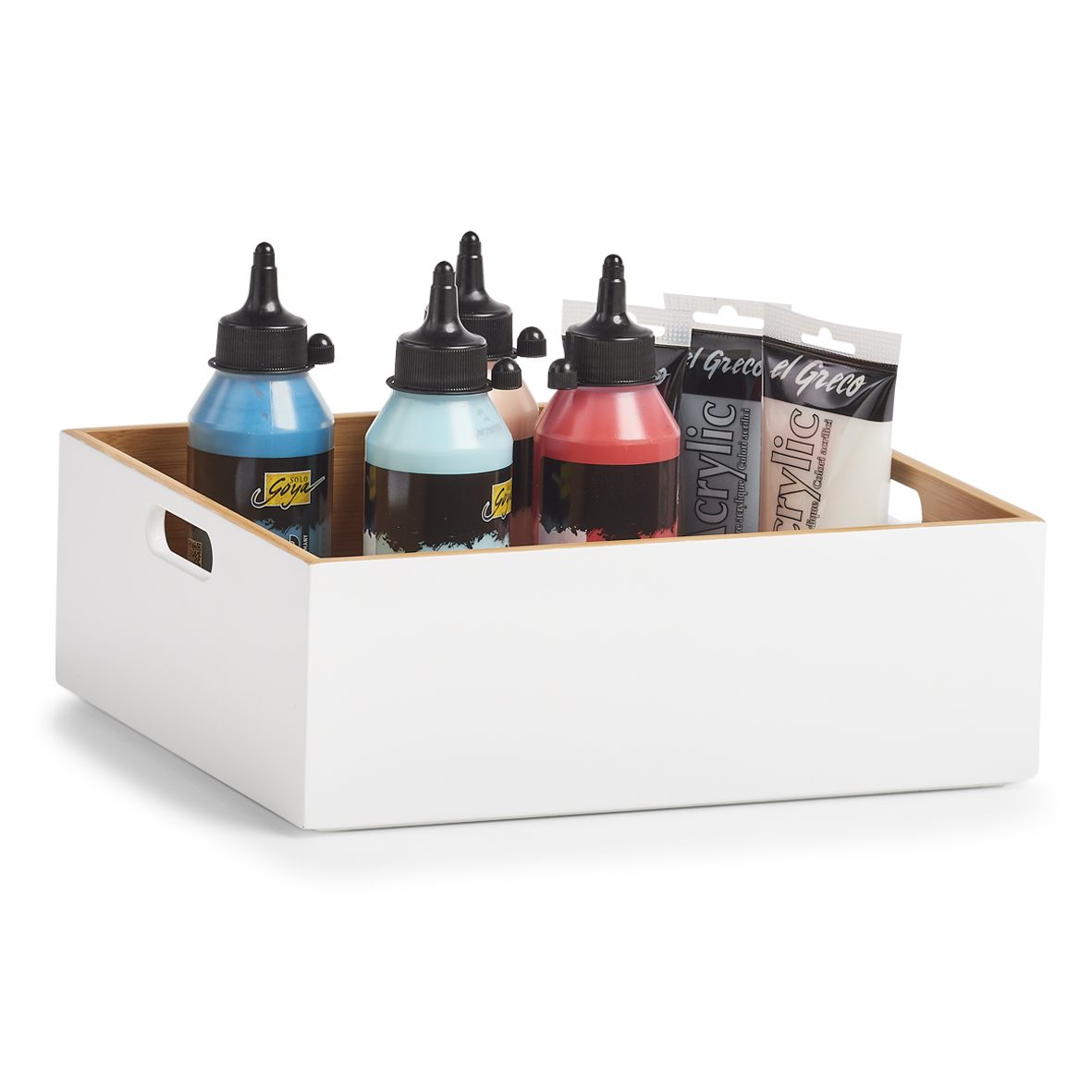 Aufbewahrungskiste, Bamboo, 30x27x10,5 cm. Farbe: weiß. Das cleane Design der Aufbewahrungskiste lehnt sich an das skandinavische Design an. Hier