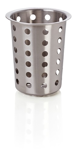 Besteckköcher. gelocht. Chromnickelstahl.