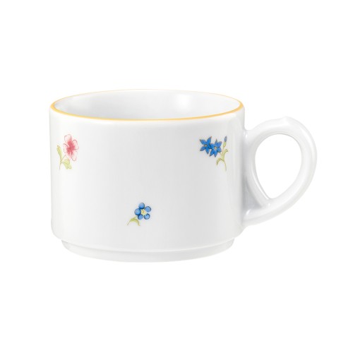 Seltmann Obere zur Kaffeetasse 0,18 l, rund, Form: Community, Dekor: 57387 Streublume gelbe Linie, hohe Kantenschlagfestigkeit, Made in
