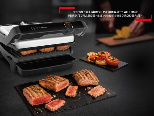 TEFAL OPTIGRILL ELITE elektrischer Indoor-Grill automatischer Grill intuitiver Sensor Grillboost-Funktion 12 automatische elektrische