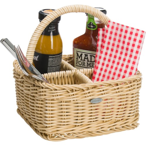 Westmark Terrassenkorb eckig, 19 x 19 x 10 cm, hellbeige