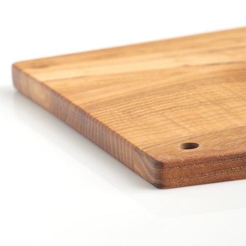 Schneide-/Servierbrett, Teakholz. Länge: 380 mm. Breite: 280 mm. Höhe: 18 mm