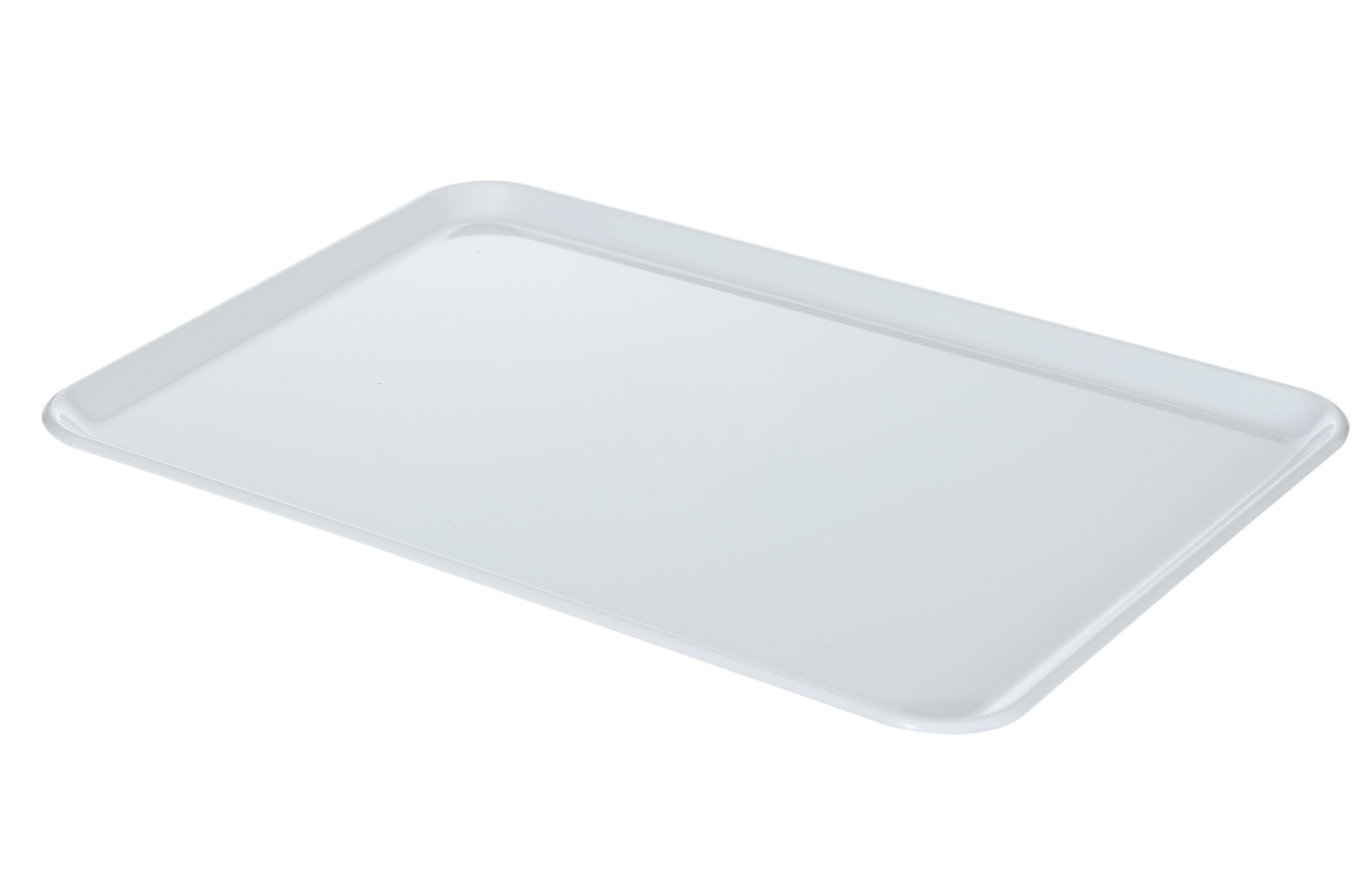 Serviertablett BASIC weiß, Maße: 500 x 360 x 12 mm, stapelbar, aus SAN Kunststoff