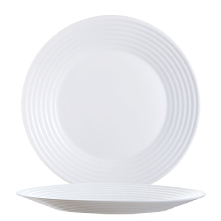 ARCOROC Speiseteller aus Hartglas - Form STAIRO uni weiß Durchmesser: 27 cm