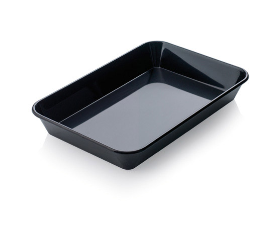 ARAVEN Tablett in tiefer Ausführung mit den Abmessungen 200x150x40mm, schwarz