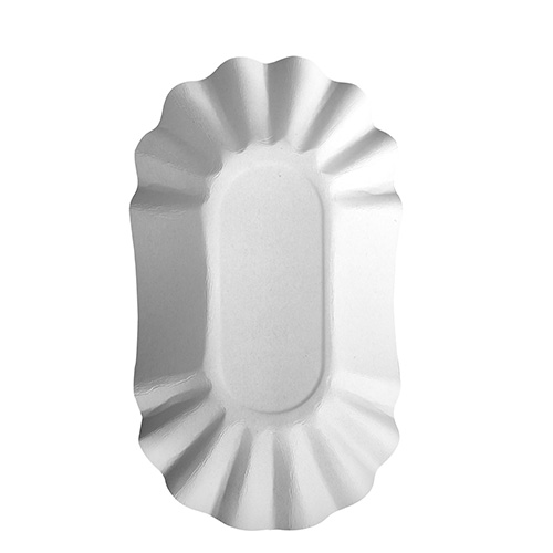 250 Schalen, Pappe "pure" oval 10,5 cm x 17,5 cm x 3 cm weiss von PAPSTAR