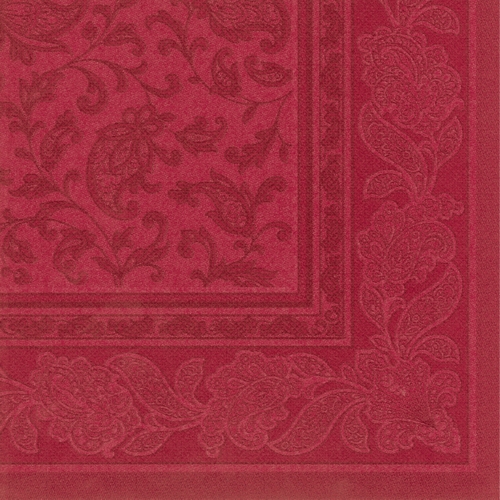 20 Servietten "ROYAL Collection" 1/4-Falz 40 cm x 40 cm bordeaux "Ornaments" von PAPSTAR