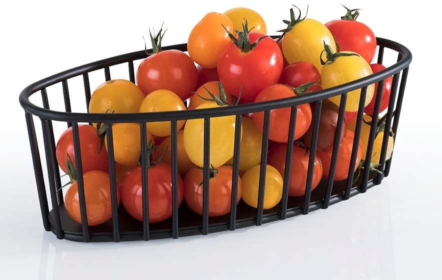 Korb -URBAN- 21 x 10 cm, H: 7 cm, oval Metall, schwarz spülmaschinengeeignet stapelbar Farbe: Schwarz