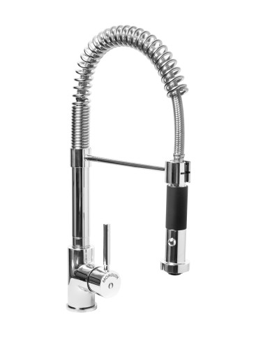 SARO Einlochbrause mit Dual Jet Shower Modell PAULA Made in Europe - Federbrause mit 1-Hebel Standarmatur - Federbrause: 430 mm - Hochdruck