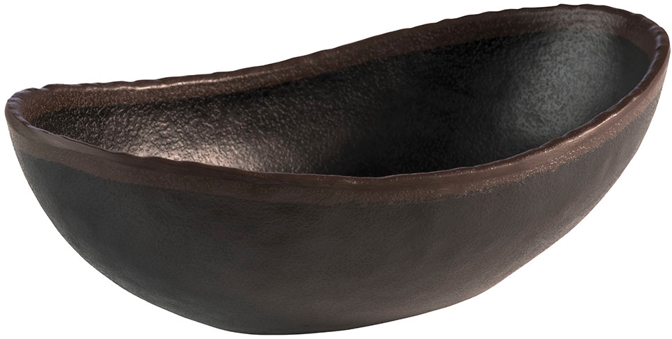 Schale -MARONE- 22 x 13 cm, H: 7,5 cm Melamin, schwarz mit braunem Rand 0,6 Liter spülmaschinengeeignet stapelbar nicht