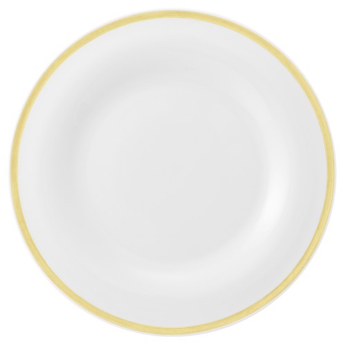 Seltmann Teller flach 30 cm, rund, Form: Community, Dekor: 57392 Pinselband ocker, hohe Kantenschlagfestigkeit, Made in Germany