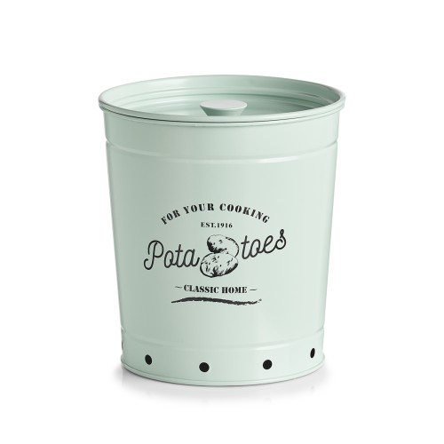 Vorratsdose, Metall, Ø16-19,7x21,5 cm. Farbe: mint Als gesundes Grundnahrungsmittel gehören Kartoffeln jede Woche auf den Speiseplan. Damit