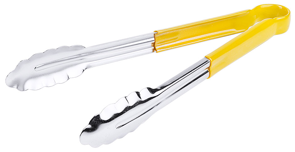 Küchenzange 30 HACCP aus Edelstahl in der Farbe gelb Länge: 30 cm