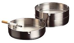 Aschenbecher Ø 10 cm, H: 3 cm Edelstahl, matt poliert spülmaschinengeeignet stapelbar