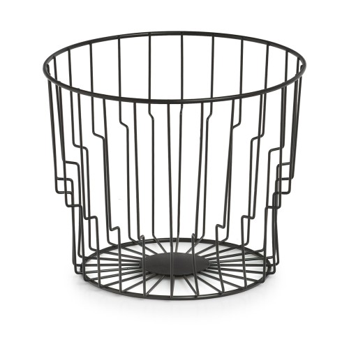 Obstkorb, Metall, schwarz. Ø: 240 mm. Höhe: 195 mm.