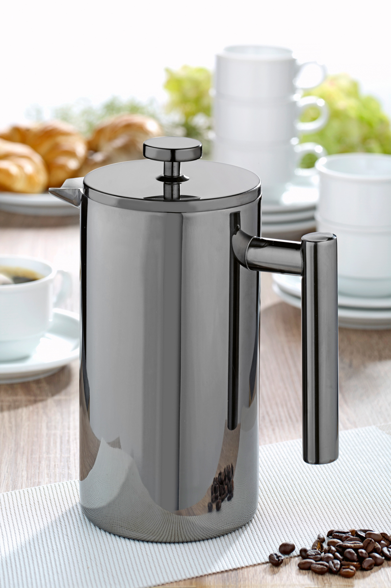 Kaffeebereiter OXFORD, 1 Liter, Edelstahl mit schwarzer PVD-Beschichtung.
