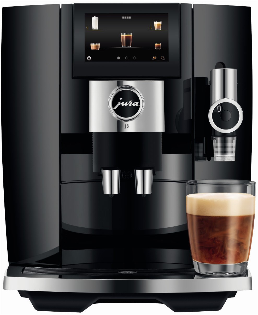 Kaffeevollautomat J8 "State of the Art", in Piano Black, 1,9 Liter Füllmenge Wassertank, Breite 31,8cm, Höhe 34,8cm, Tiefe 44,6cm