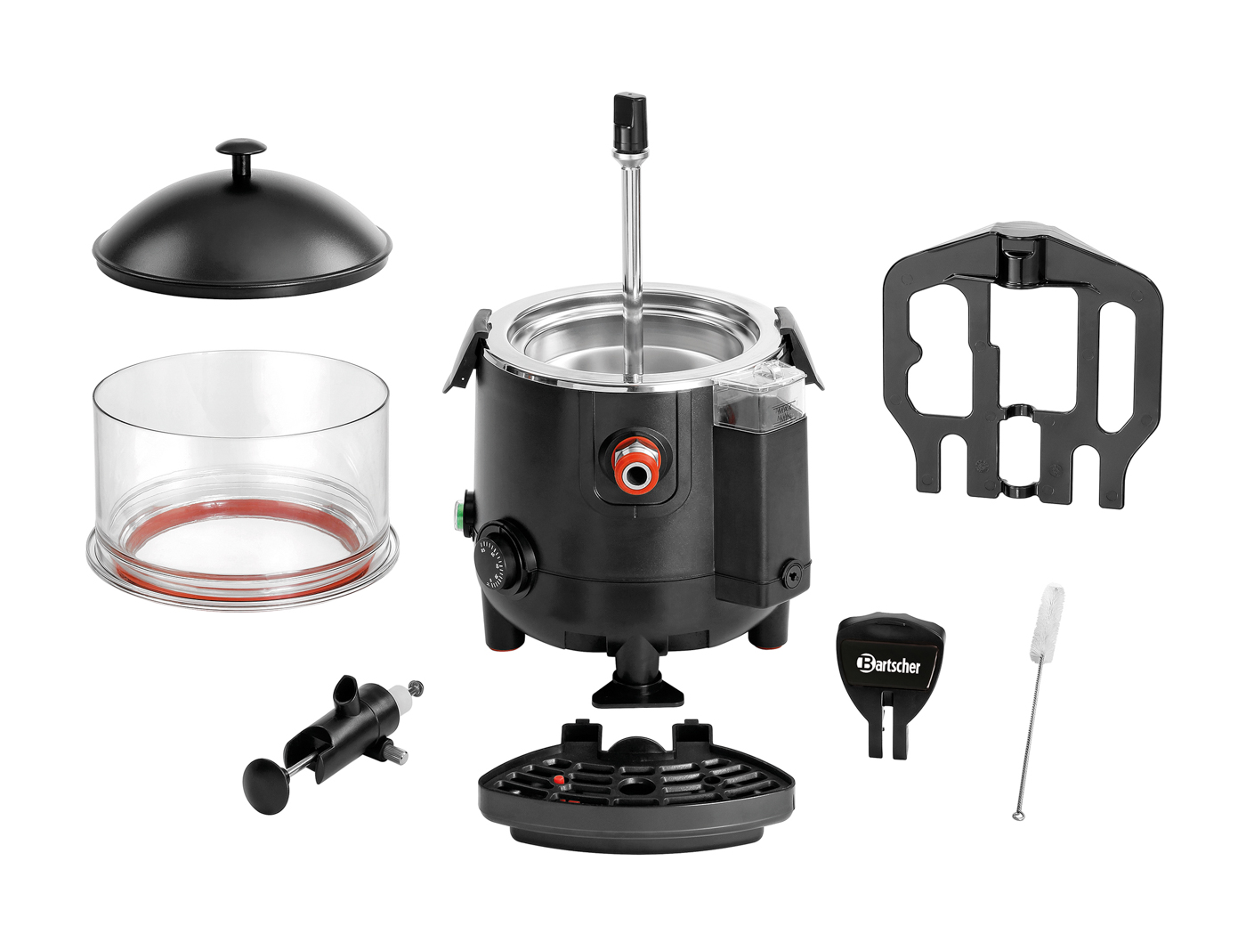 Bartscher Schokoladendispenser 5L | Abtropfschaleintegriert: Ja | Maße: 28 x 41 x 46,5 cm. Gewicht:7,3 kg