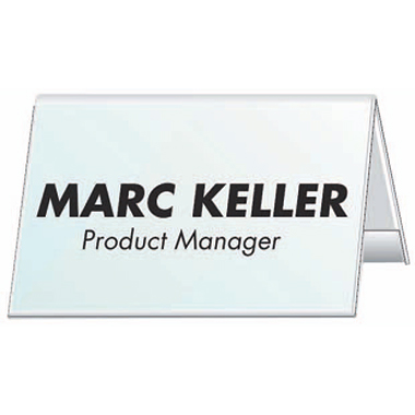 DURABLE Tischnamensschild 100 x 52/104 mm (B x H) Hartfolie transparent 25 St./Pack.