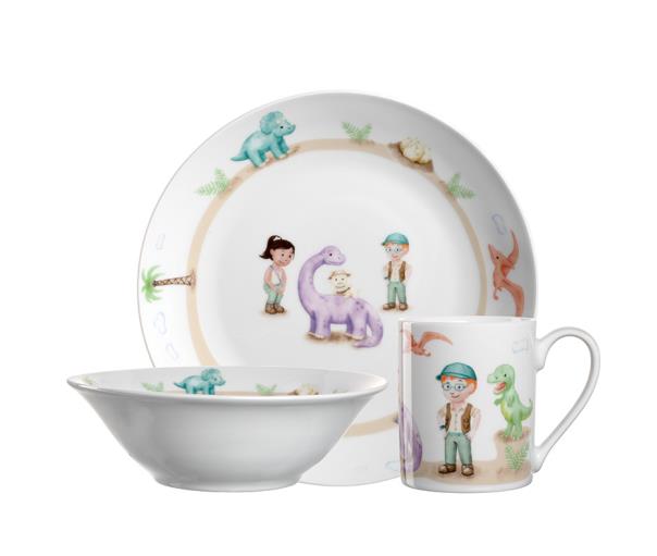 Leonardo Bambini 3tlg Kindergeschirr Dino Porzellan Serie Bambini Avventura
