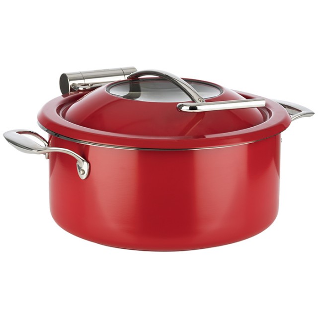 APS Chafing Dish Set, Ø 30,5 cm, H: 17,5 cm, 18/8 Edelstahl, rot
