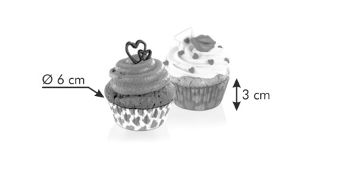 Muffin-Körbchen DELÍCIA ø 6 cm, 60 St., Herzchen