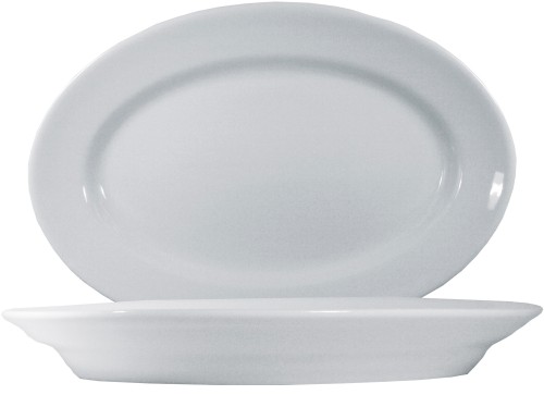 Tivoli Uni Platte oval 38cm * - weiß - Saturnia Porzellan