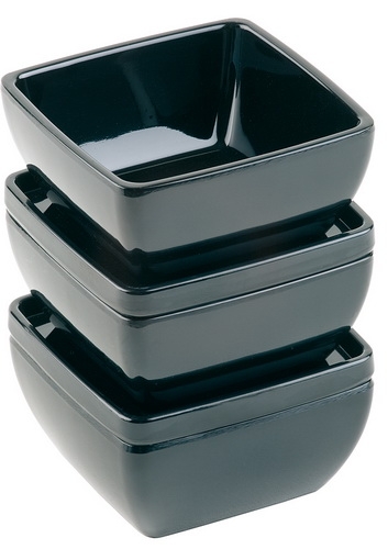 Schale -PURE- 12,5 x 12,5 cm, H: 6,5 cm Melamin, schwarz, 0,4 Liter spülmaschinengeeignet stapelbar nicht mikrowellengeeignet