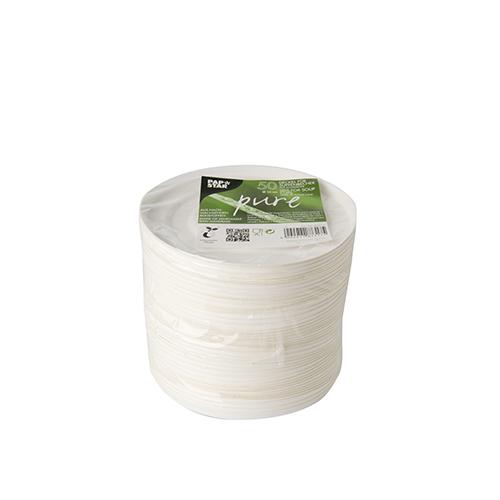 PAPSTAR 50 Deckel für Suppenbecher, Zuckerrohr "pure" Ø 14 cm weiss