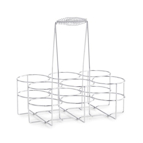 Flaschenhalter / Flaschenträger für 6 Flaschen, verchromt, Maße: 32x22x31cm