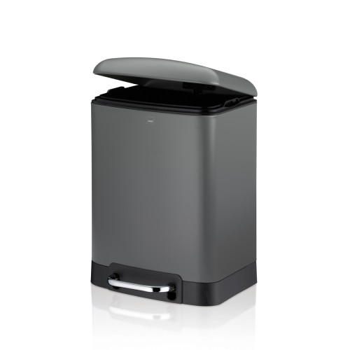 Kosmetikeimer Davino Metall grau Sil. Close 22,5x20,5x32,5 cm 6,0l von Kela