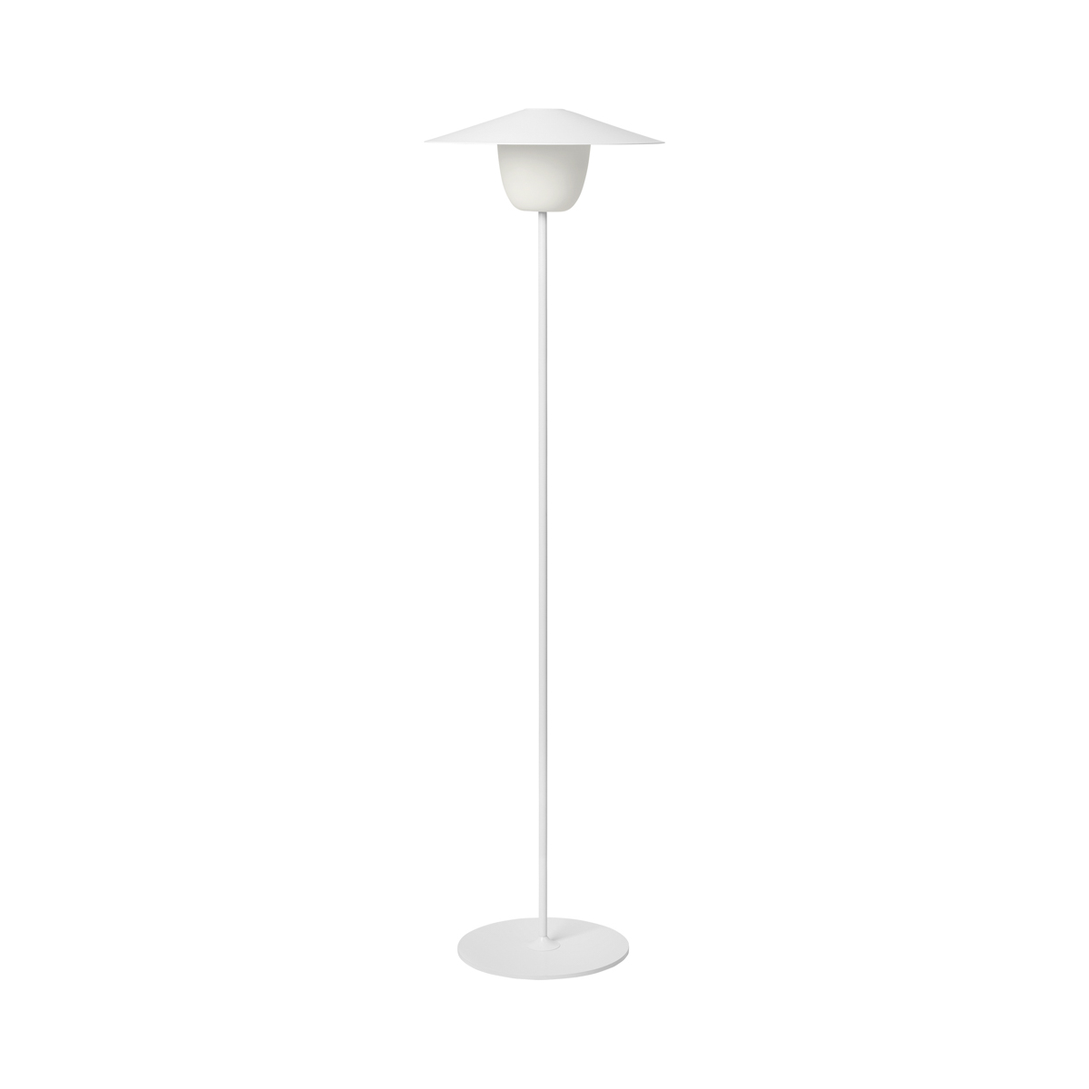 Mobile LED-Tischleuchte -ANI LAMP FLOOR- White, Ø 34 cm. Material: Aluminium matt pulverbeschichtet. Von Blomus.