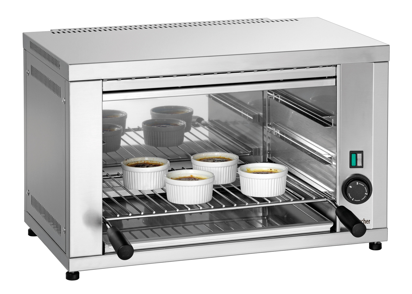 Bartscher Salamander 400-1Z |Fettauffangbehälter: Ja | Maße: 59,7 x 36,8 x 36,5cm. Gewicht: 13,8 kg