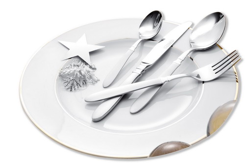 10-tlg. Vorlegegarnitur HEIKE 18/10, Griffvorderseite satiniert