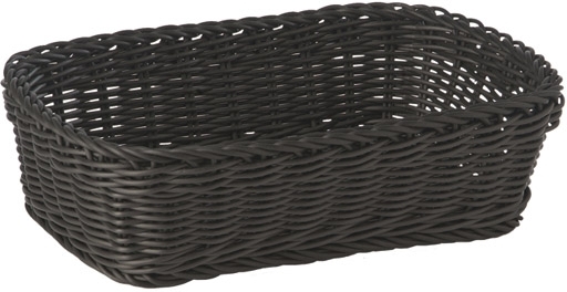 Korb, rechteckig 26,5 x 19 cm, H: 7 cm Polypropylen, schwarz -PROFI LINE- spülmaschinengeeignet bruchsicher stapelbar