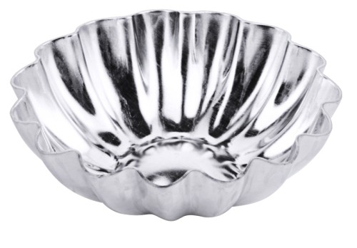 Petits-Fours (Briocheform) aus Weißblech Größe: 4,5 cm, Höhe: 1,6 cm
