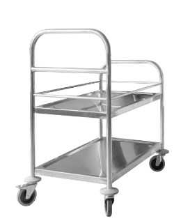 Kongamek Servierwagen KM60357-Mix, aus Edelstahl, mit unterschiedlich hohem Rahmen, Länge 805mm, Breite 460mm, Höhe 890mm