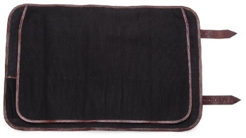 Boldric Messertasche aus schwarzem Segeltuch 6 Fächer