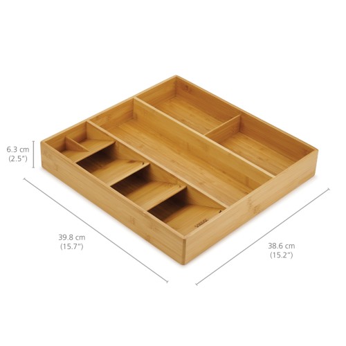 Joseph Joseph DrawerStore Bamboo Organizer für Besteck, Küchenhelfer und Kochzubehör