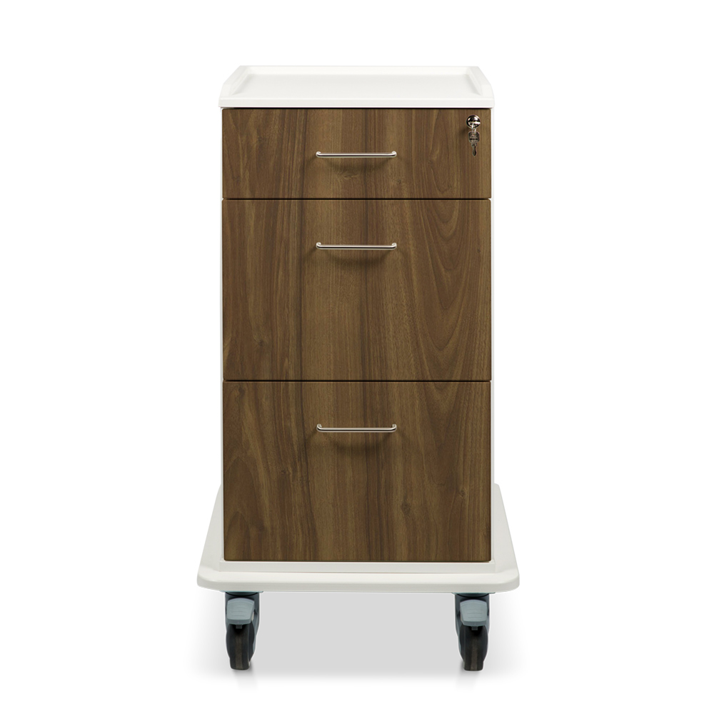 ETHERNASOLID® MULTICART Dokumentenwagen T17 mit 2 Doku-Auszügen und Schublade, Walnuss