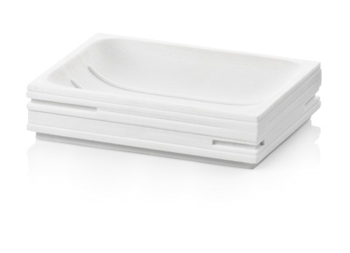 Kela Seifenschale Posidon aus Polyresin, weiß, ca. 115mm x 85mm x 30mm (L x B x H)