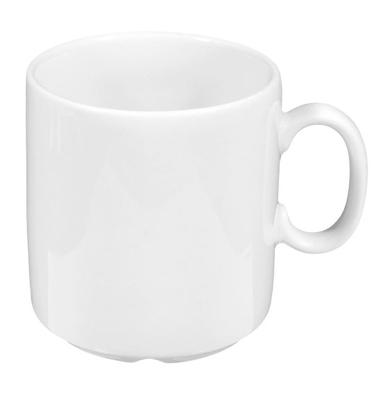 HELIOS - Henkelbecher 0,25 l Porzellan Form: Meran - uni weiss Made in Germany