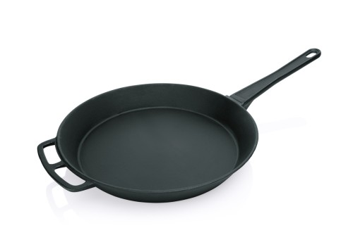 Riesenpfanne. mit einem abnehmbaren Stielgriff. Eisenguss. mit einem angegossenen