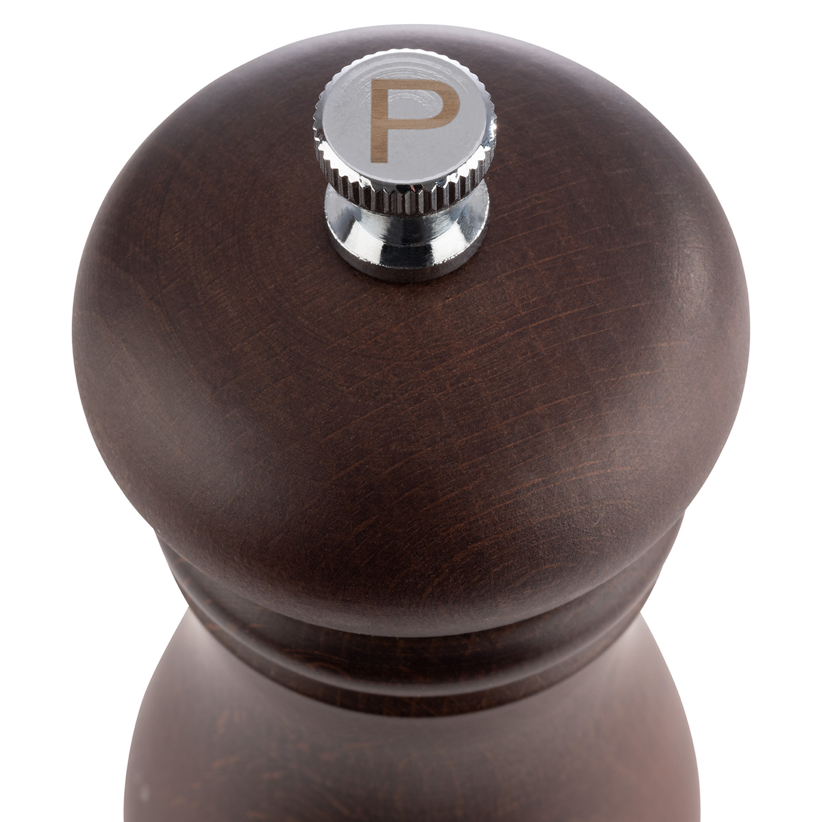 Pfeffermühle, Ø 6 cm, H: 23 cm, Buchenholz, dunkel, Keramikmahlwerk, Mahlgrad stufenlos einstellbar, Schaft aus Edelstahl