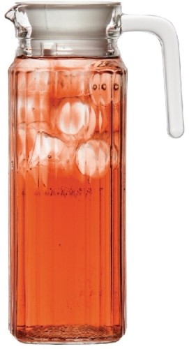 6 Glaskannen mit Deckel 1Ltr - von Olympia Höhe je ca. 24,3 x Breite 7,6 cm