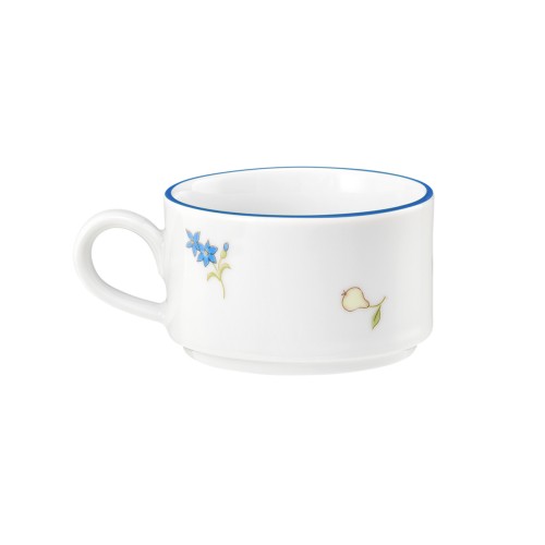 Seltmann Obere zur Moccatasse 0,09 l, rund, Form: Community, Dekor: 57390 Streublume blaue Linie, hohe Kantenschlagfestigkeit, Made in Germany