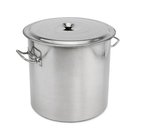 Abfallbehälter. Chromnickelstahl. mit Deckel und Seitengriffen. 47,5 Liter