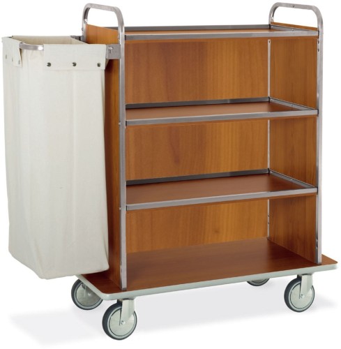 ETERNASOLID® Wäschewagen Edelstahl/Holz Purpose-W, Basis 107cm + Wände drei Seiten