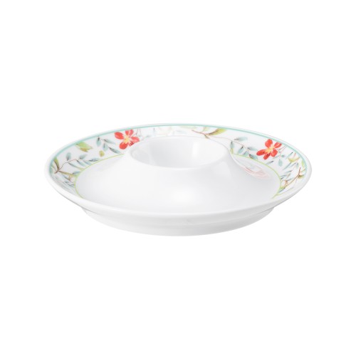 Seltmann Eierbecher mit Ablage, rund, Form: Community, Dekor: 57401 Landhaus, hohe Kantenschlagfestigkeit, Made in Germany